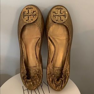 Tory Burch Gold Flats